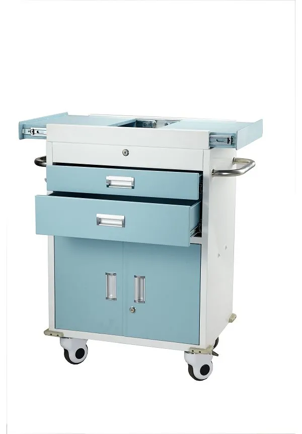 Plastik hareketli hastane arabası